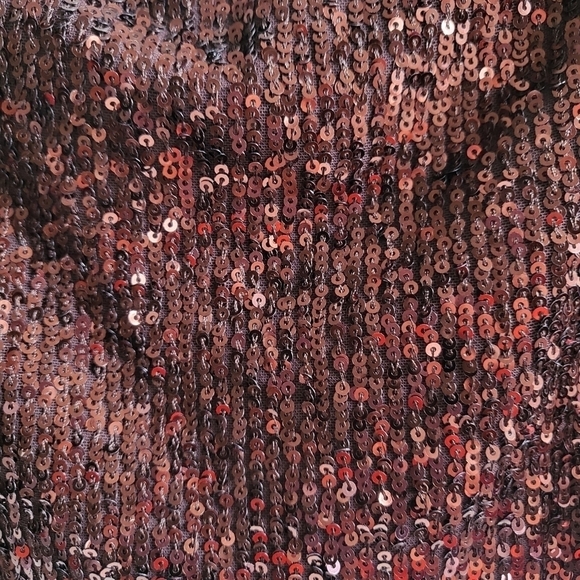 New Balmain Sequin Square Neckline Twisted Strap Brown Cropped Tank Top 12 US - Picture 13 of 17